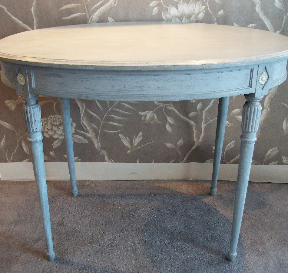 French Oval Painted Occasional Dressing Table